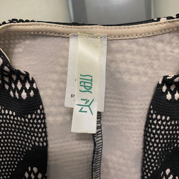 Steps Women Black Nude Bandage Midi Dress Bodycon Pencil Medium - Picture 8 of 11